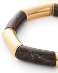 Flex Bracelet gold - dark brown marble