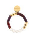 Flex Bracelet with Pearl aubergine - bordeaux marble