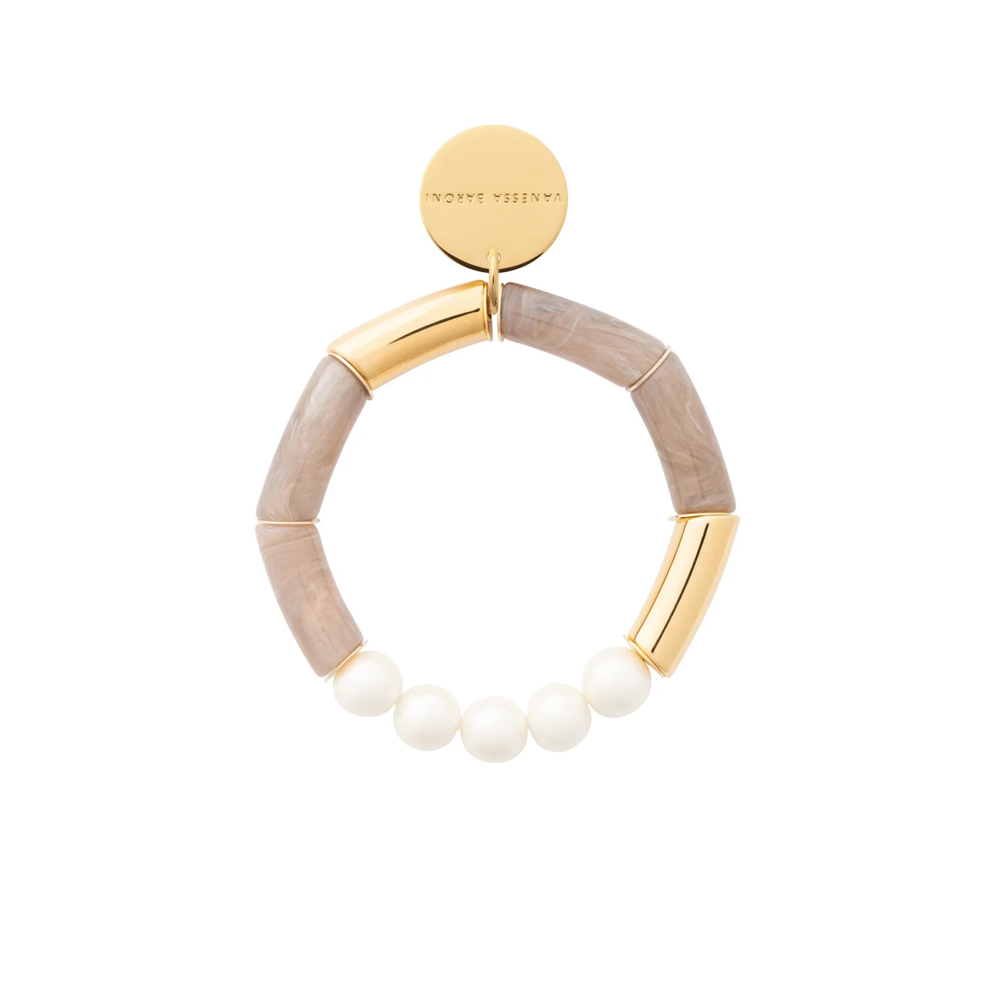 Flex Bracelet with Pearl biancone marble
