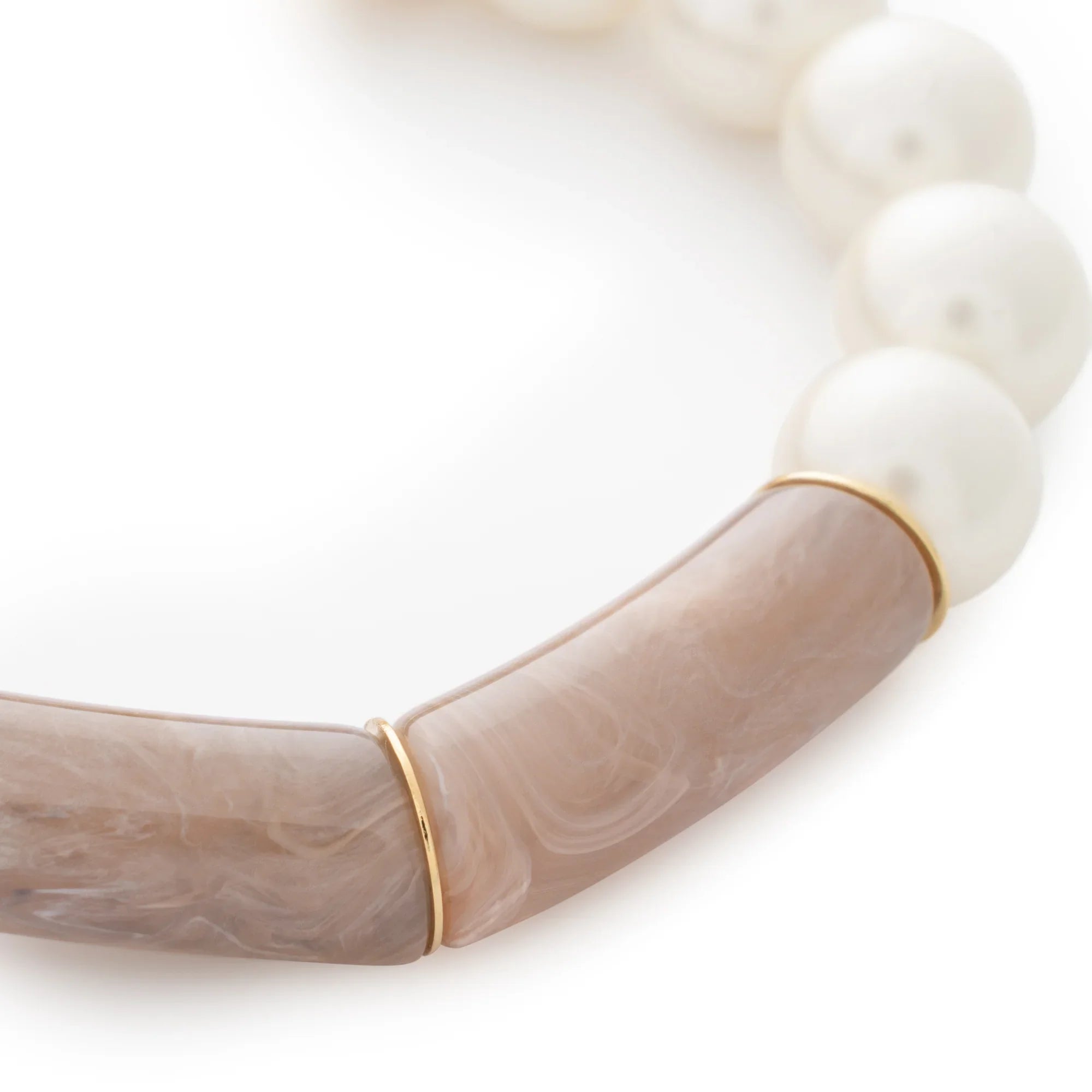 Flex Bracelet with Pearl biancone marble