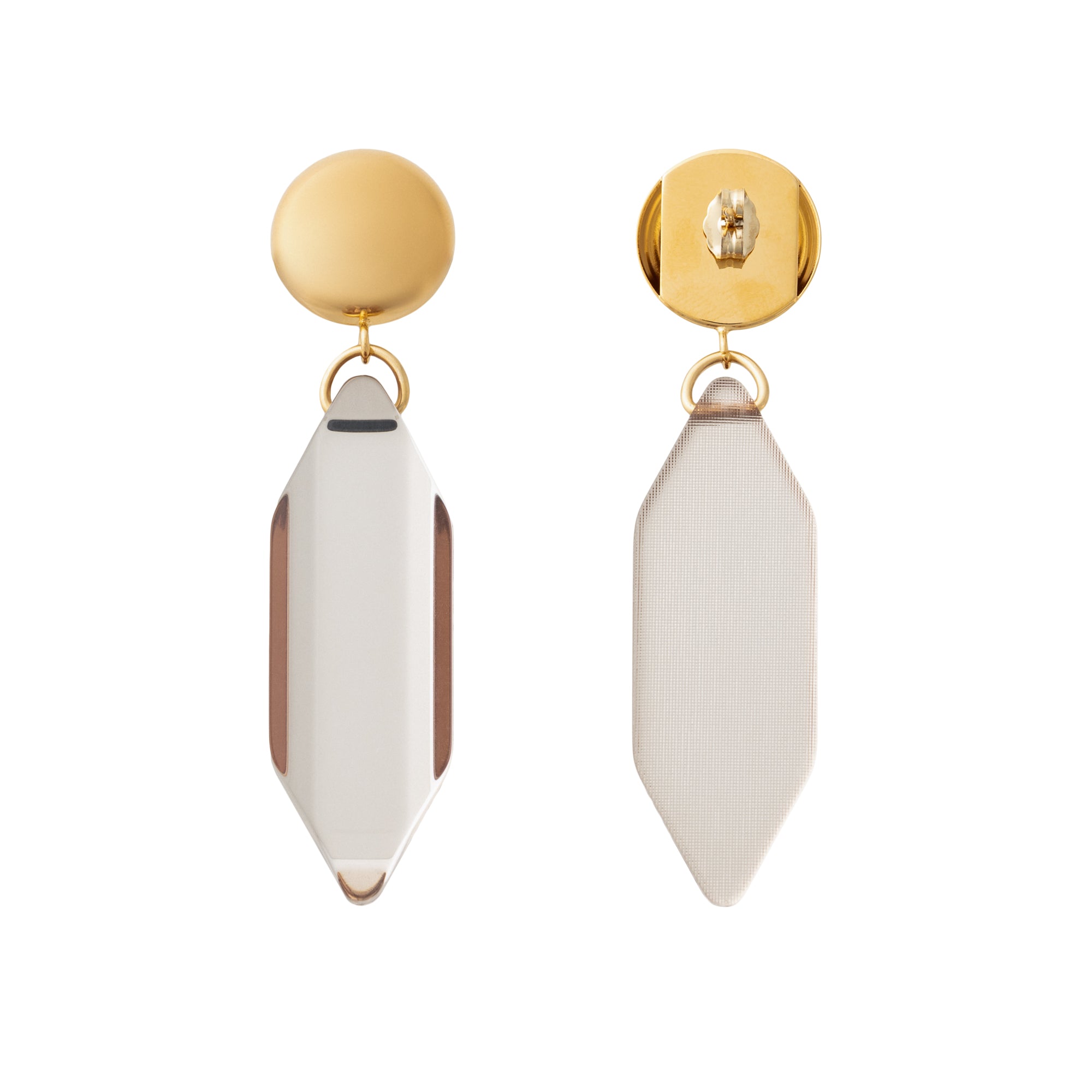 Galaxy Drop Earring gold clear taupe