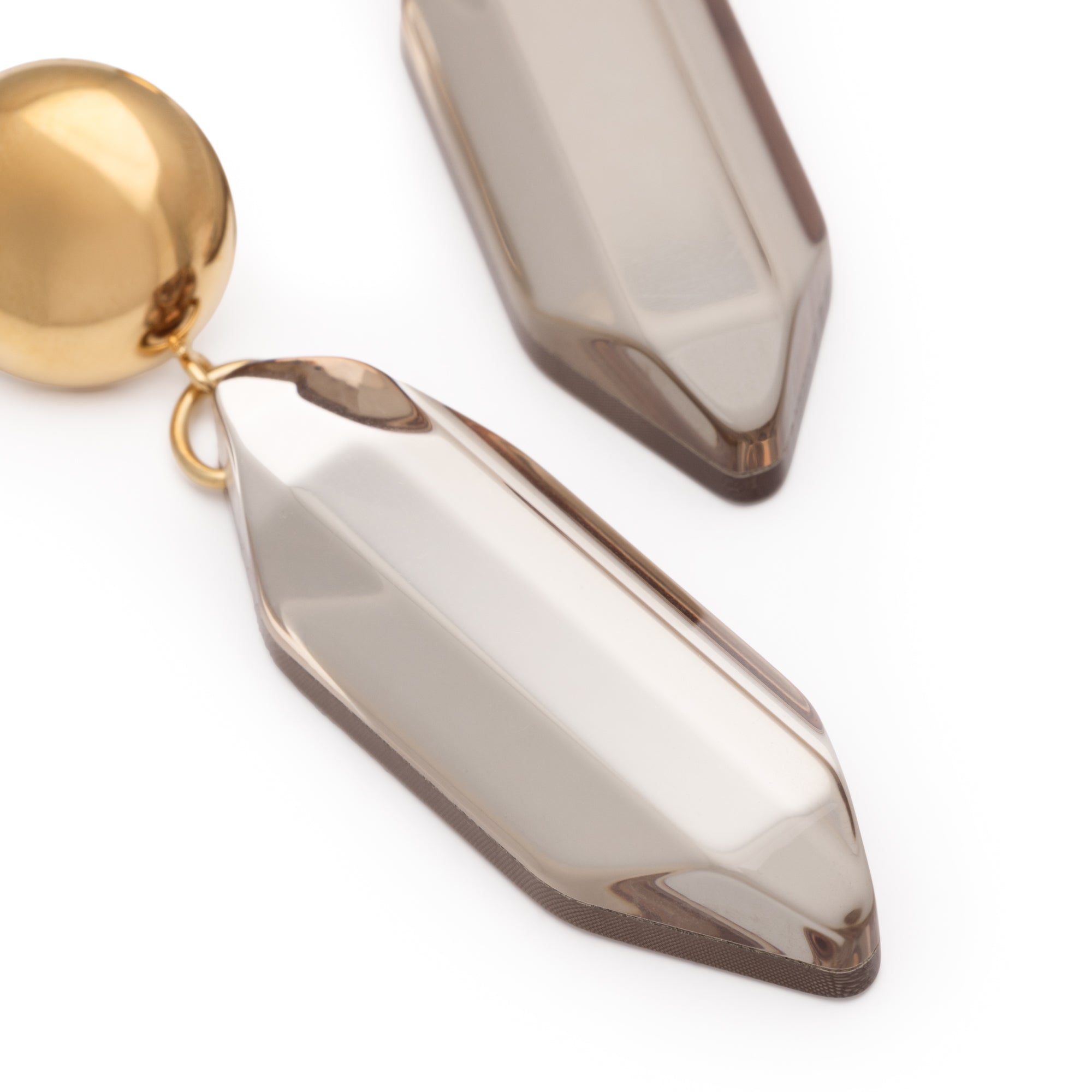 Galaxy Drop Earring gold clear taupe