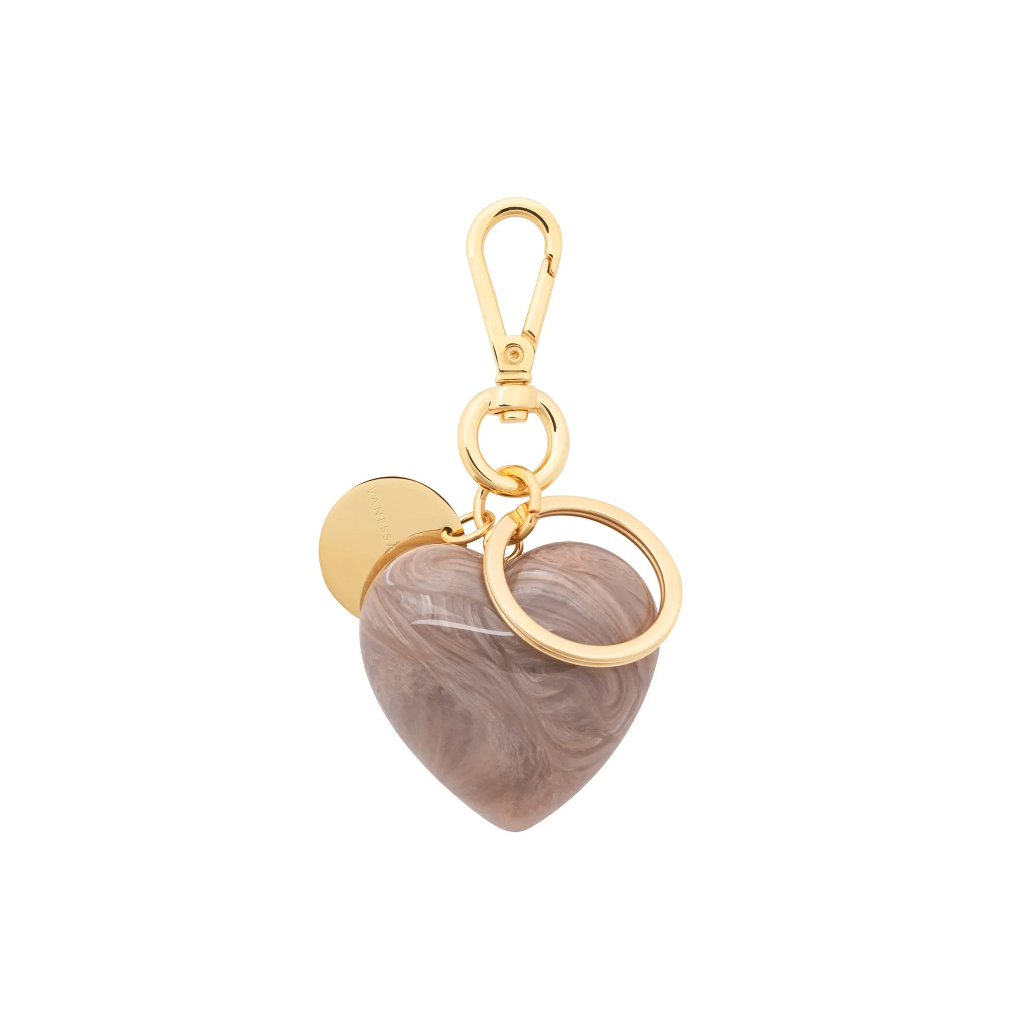 Heart Key Chain Charm biancone marble