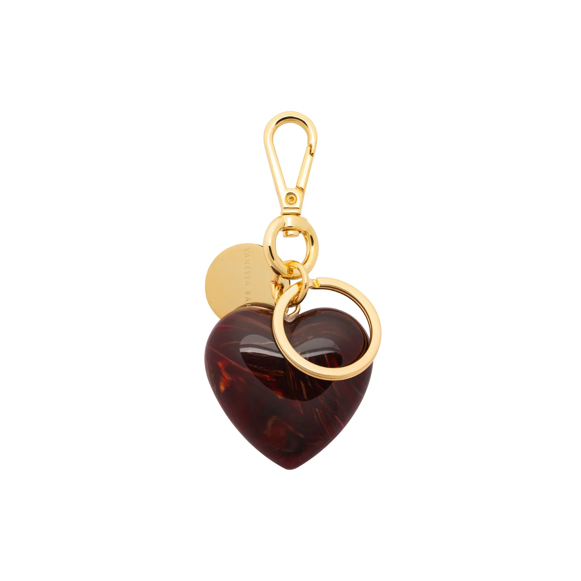 Heart Key Chain Charm bordeaux marble