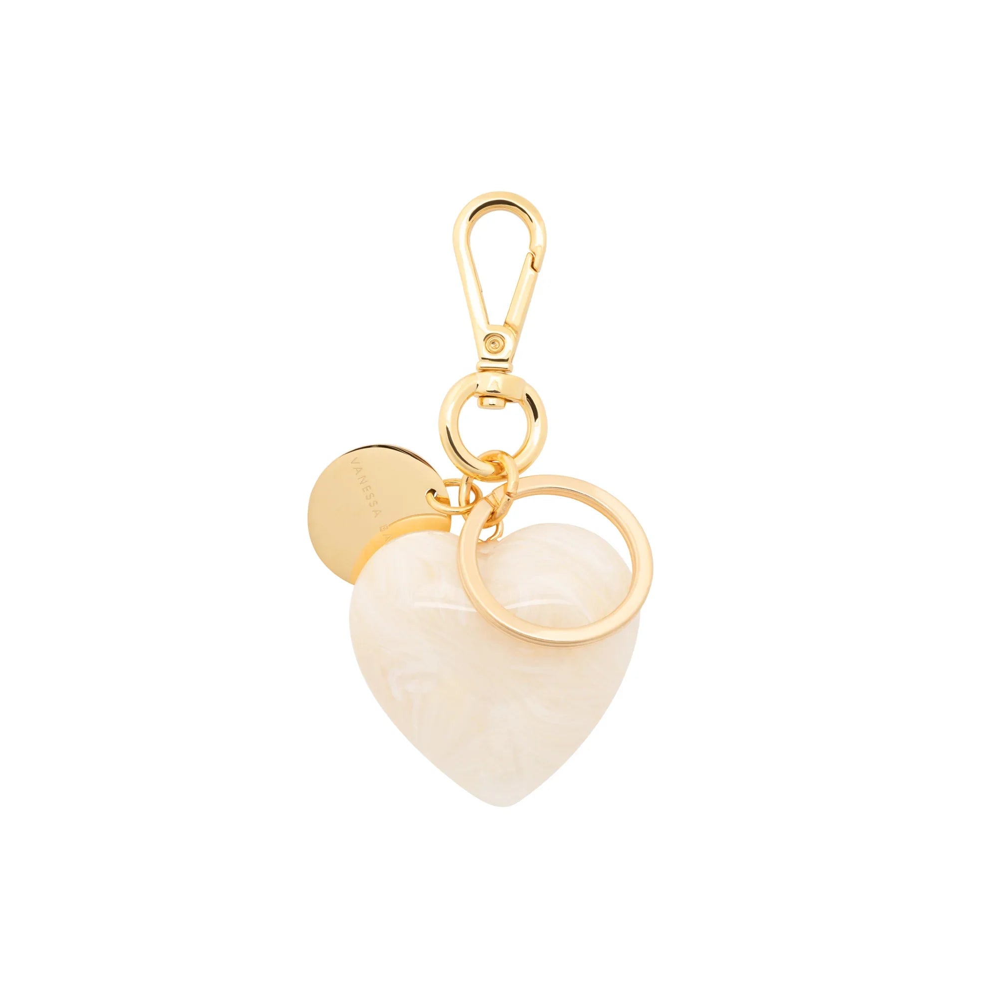 Heart Key Chain Charm pearl marble