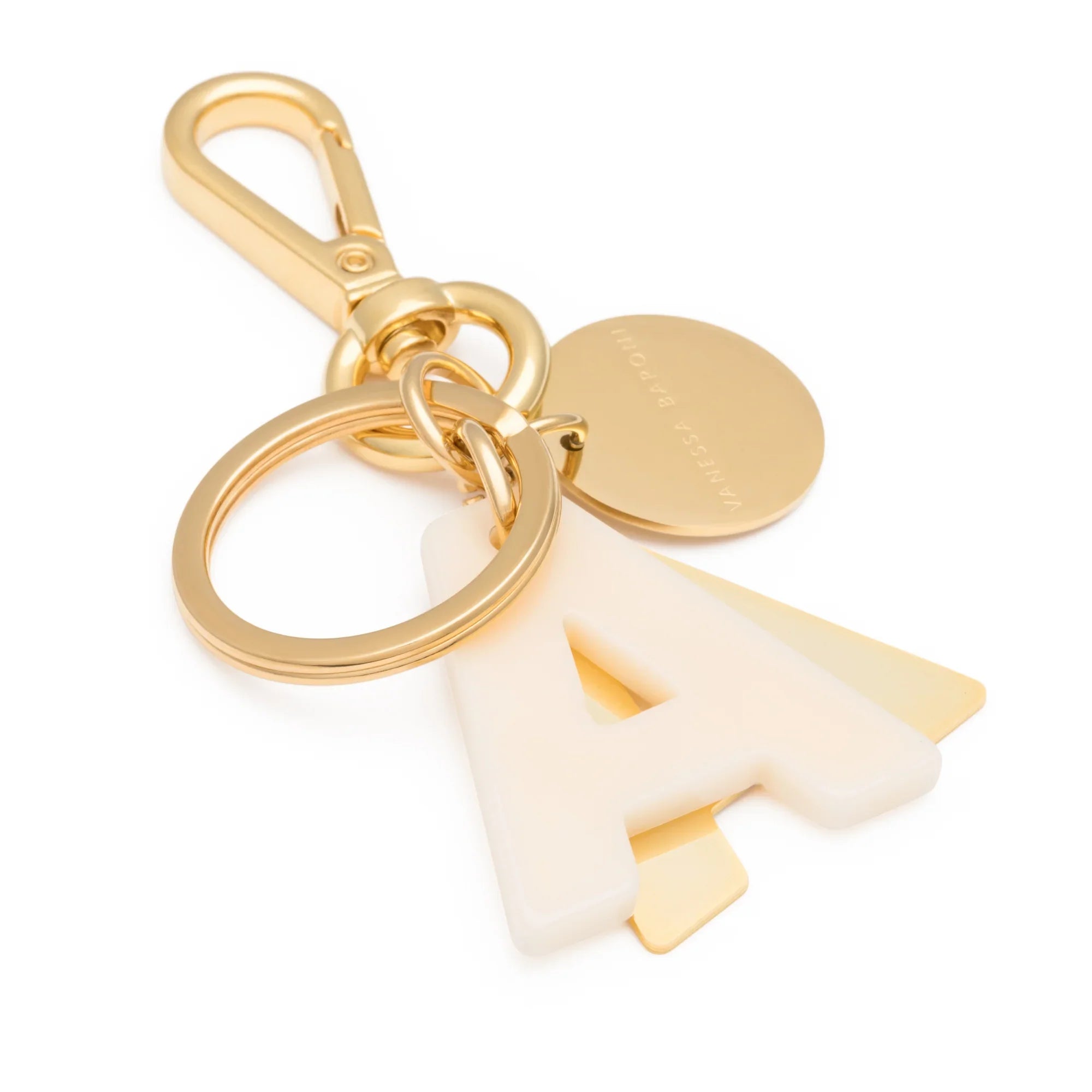 Letter Key Chain Charm gold A
