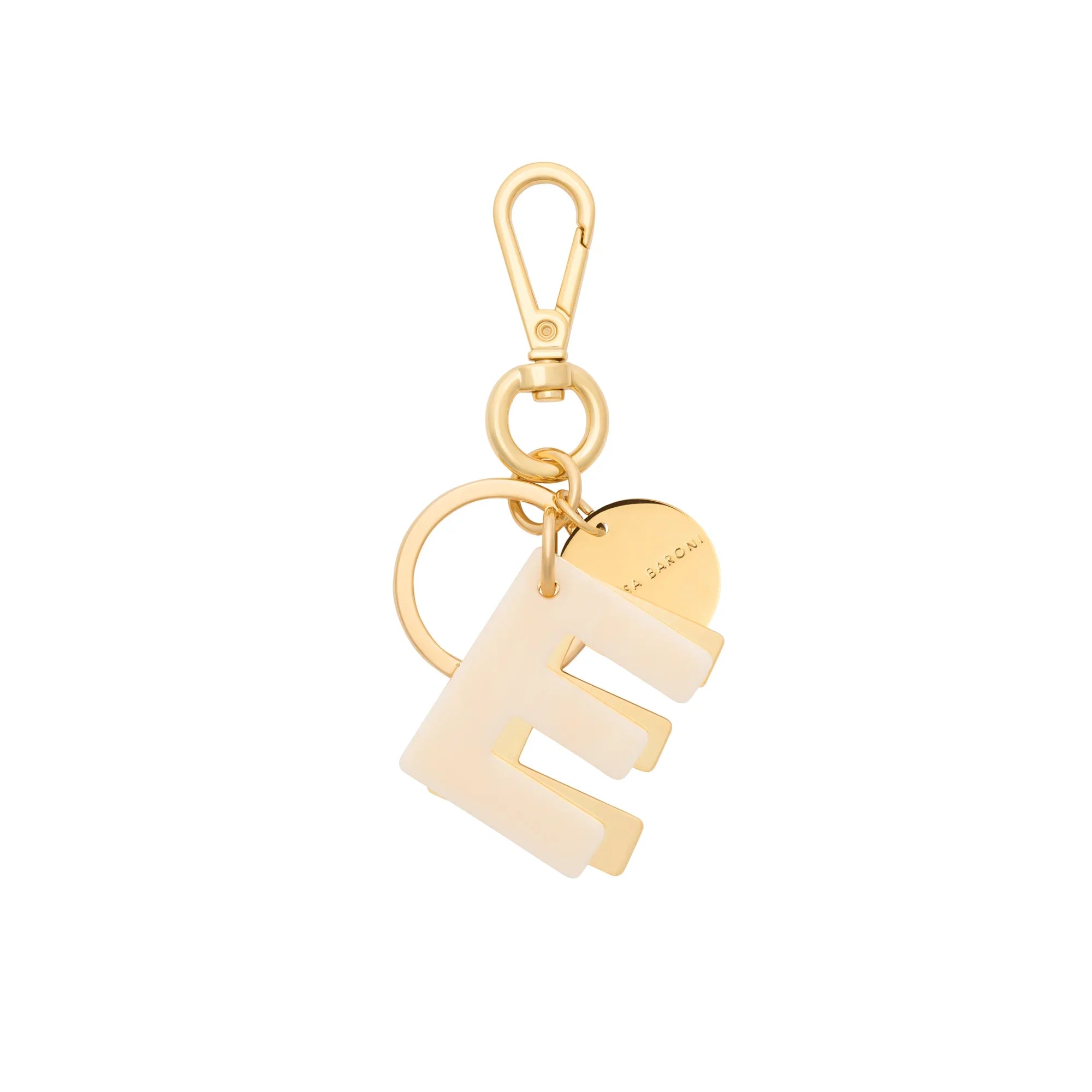 Letter Key Chain Charm gold E