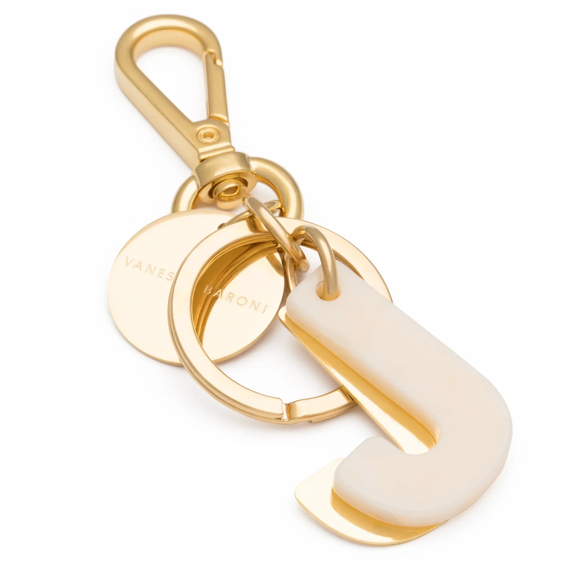 Letter Key Chain Charm gold J