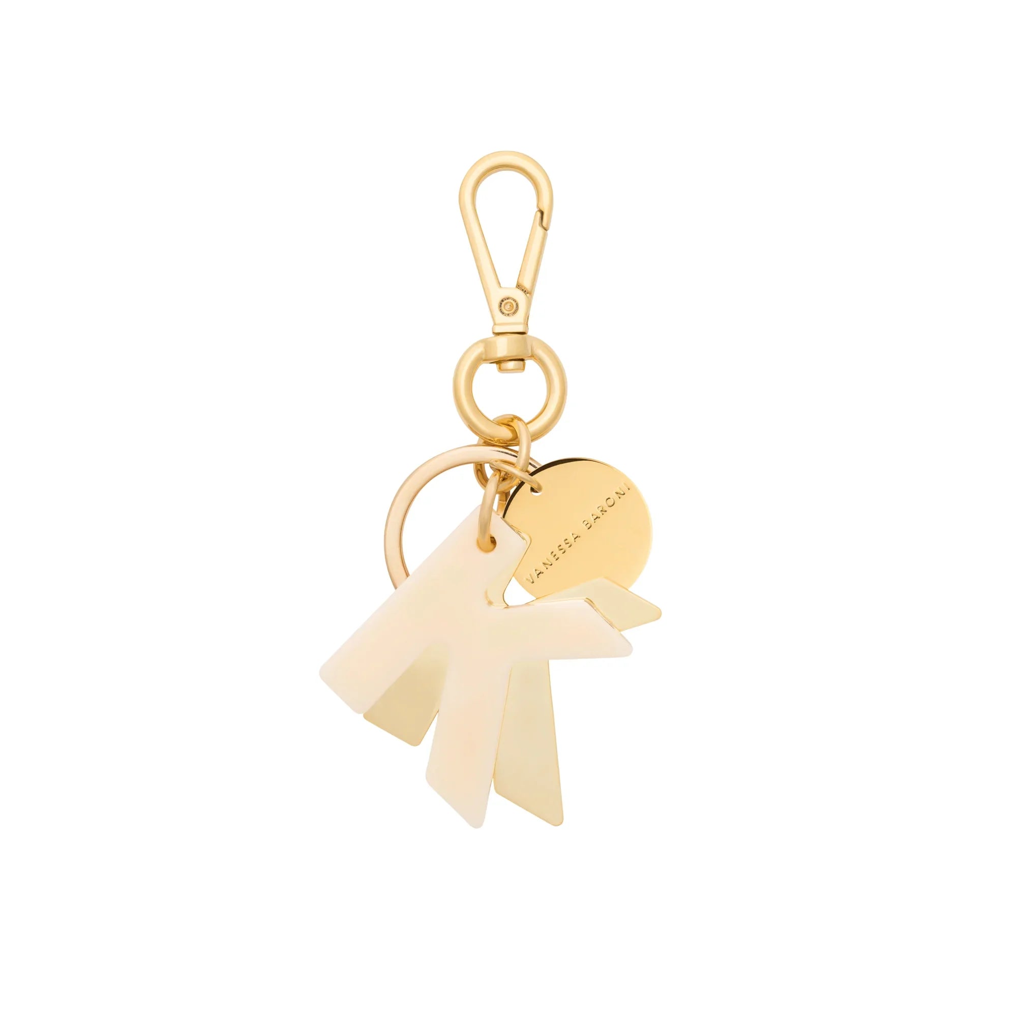 Letter Key Chain Charm gold K