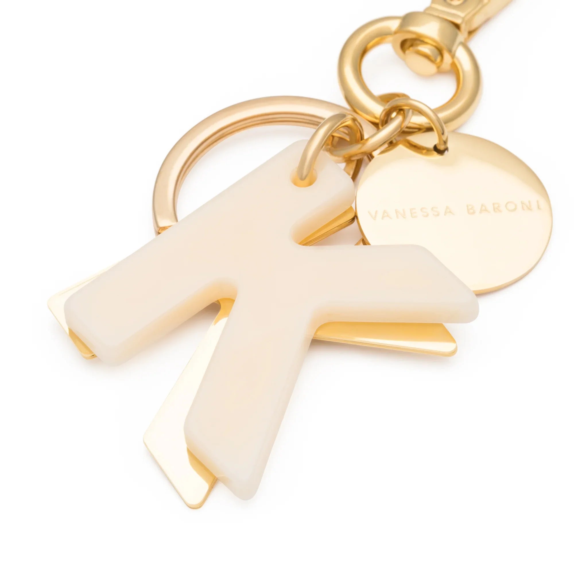 Letter Key Chain Charm gold K