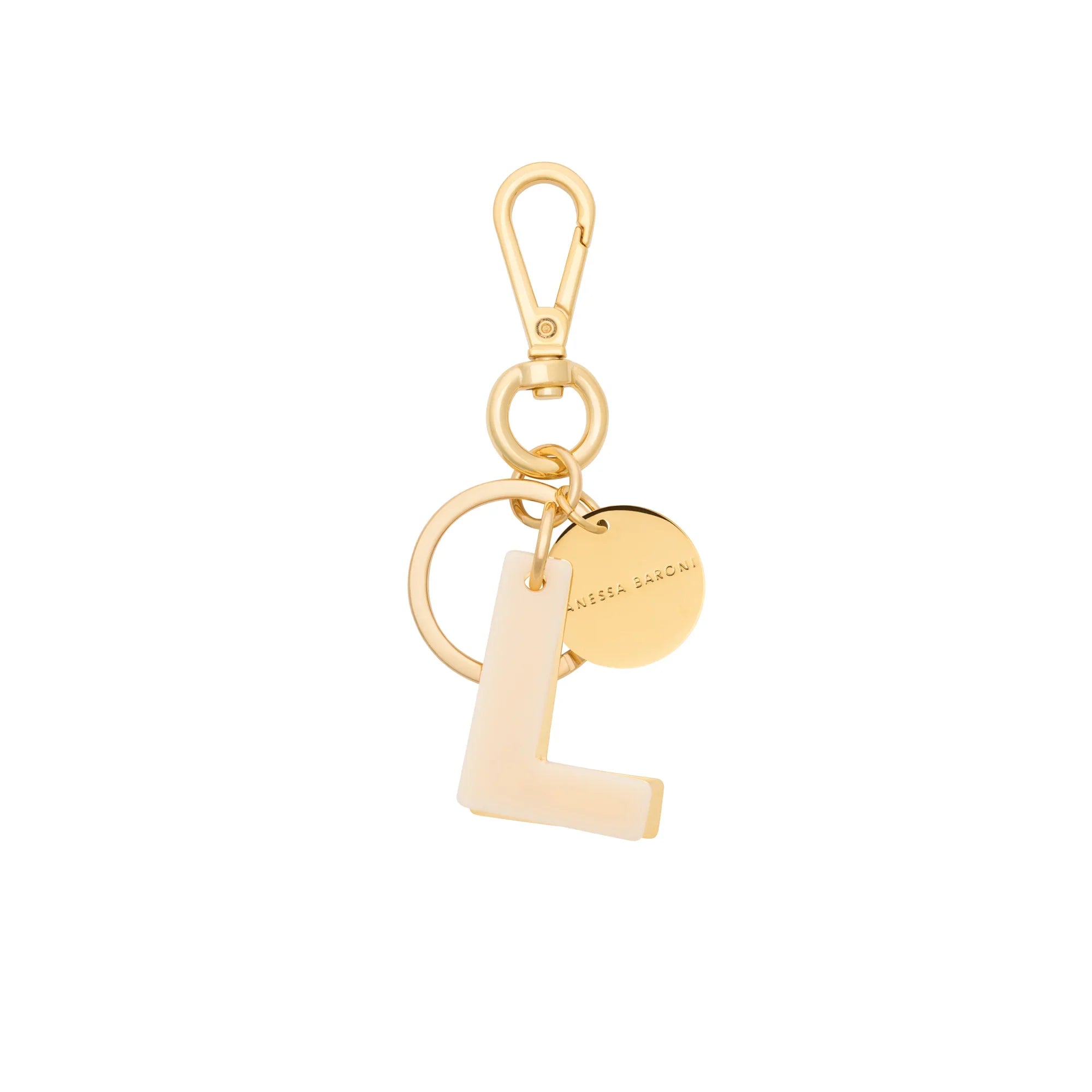 Letter Key Chain Charm gold L
