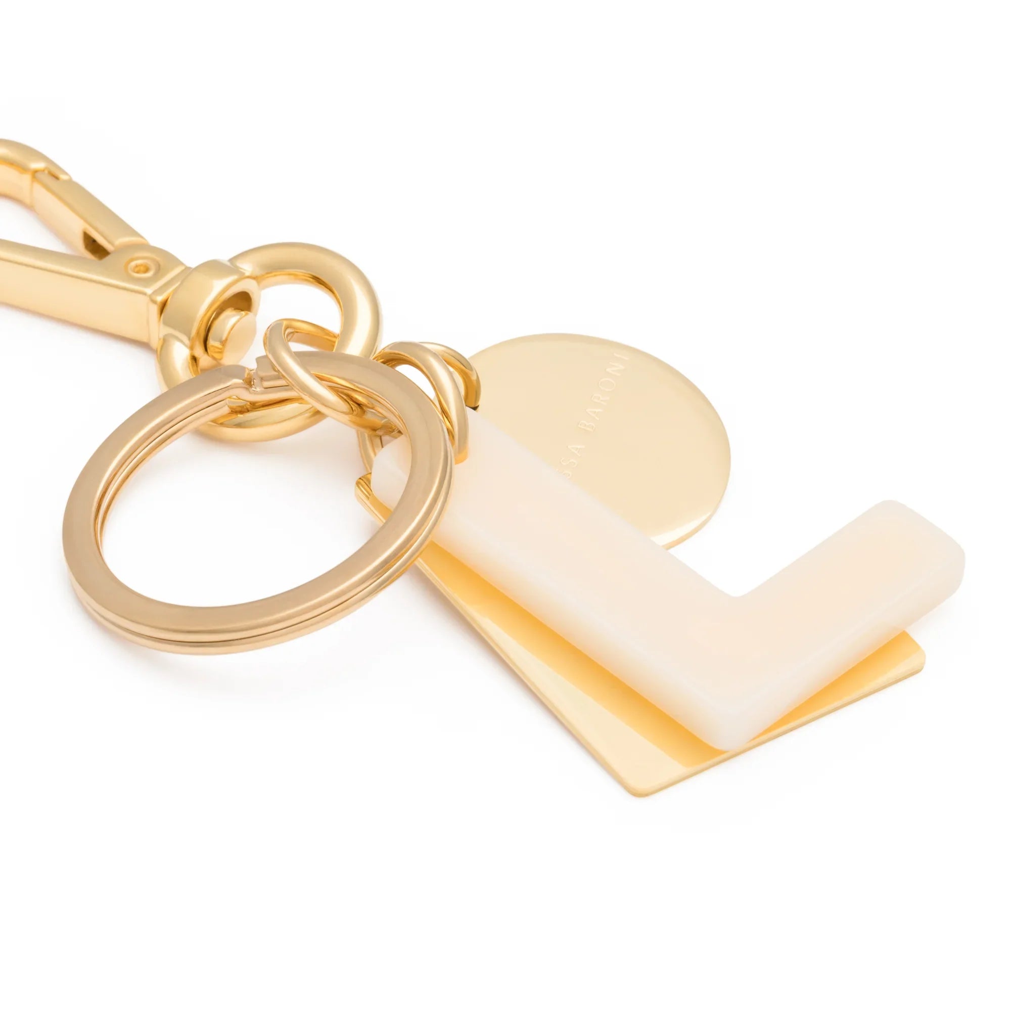 Letter Key Chain Charm gold L