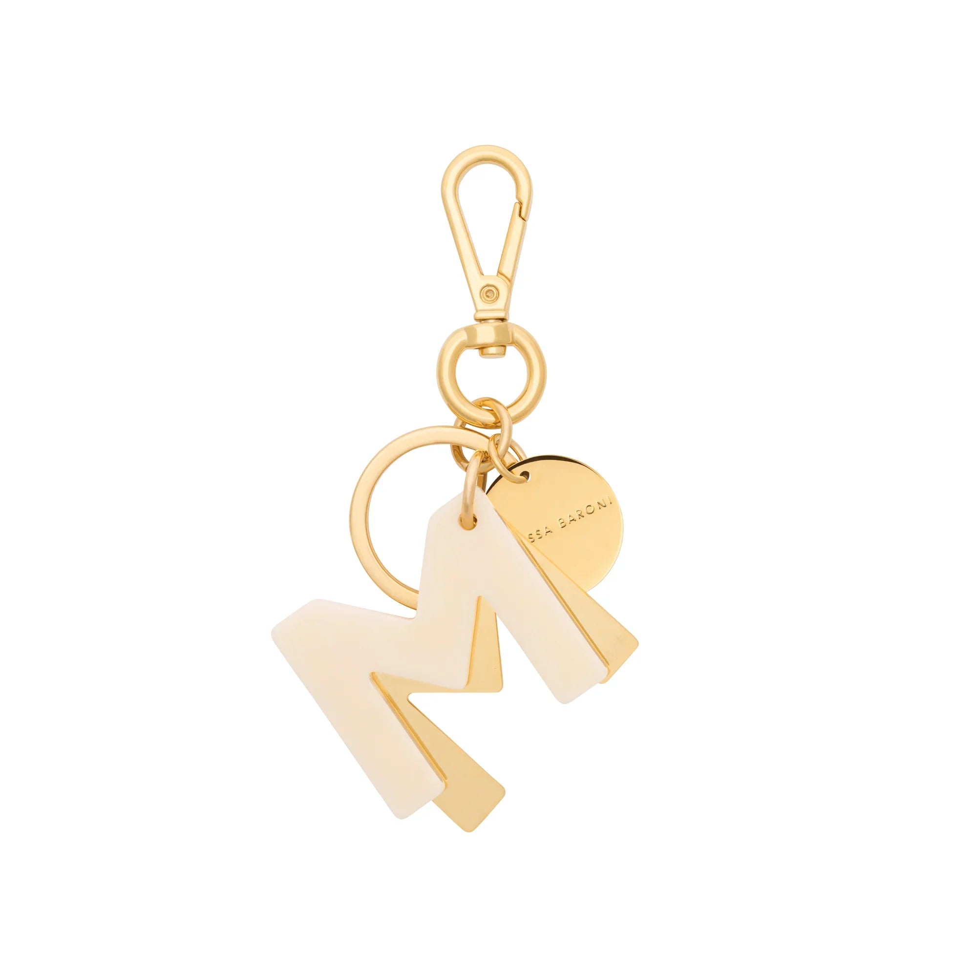 Letter Key Chain Charm gold M