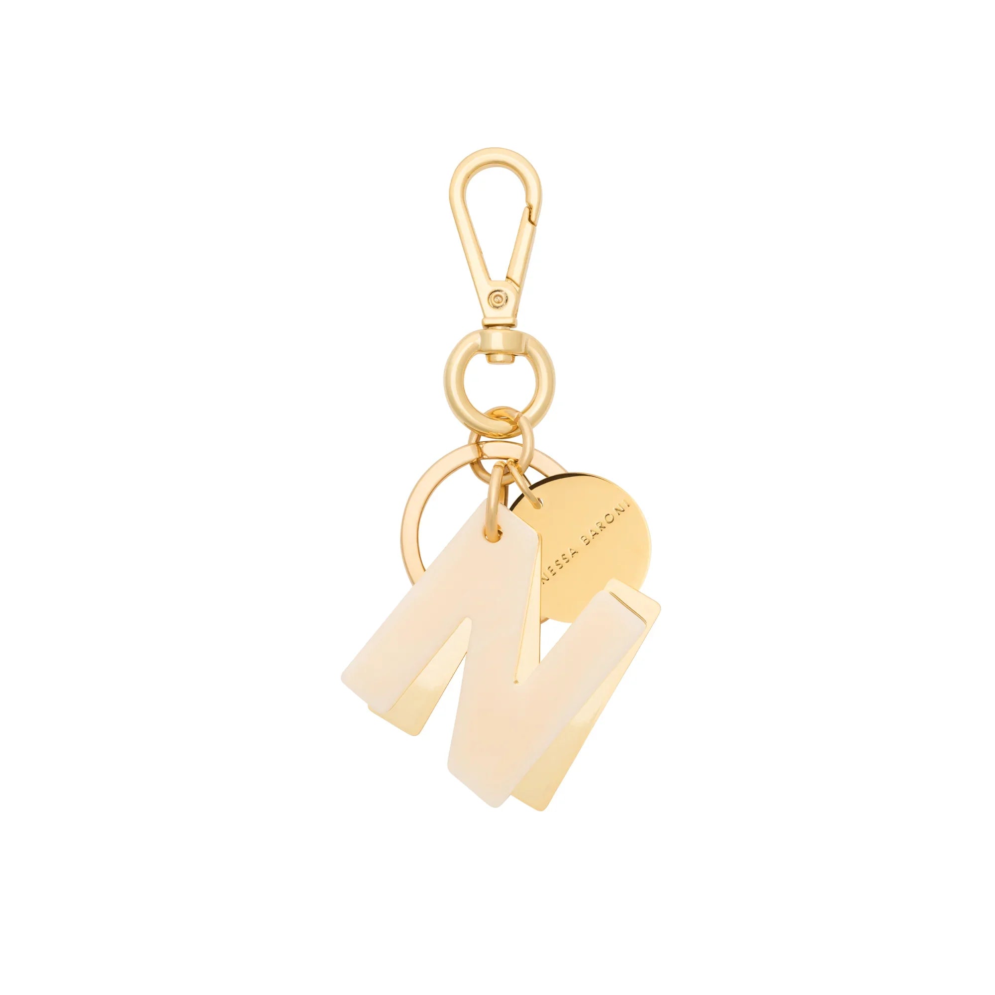 Letter Key Chain Charm gold N