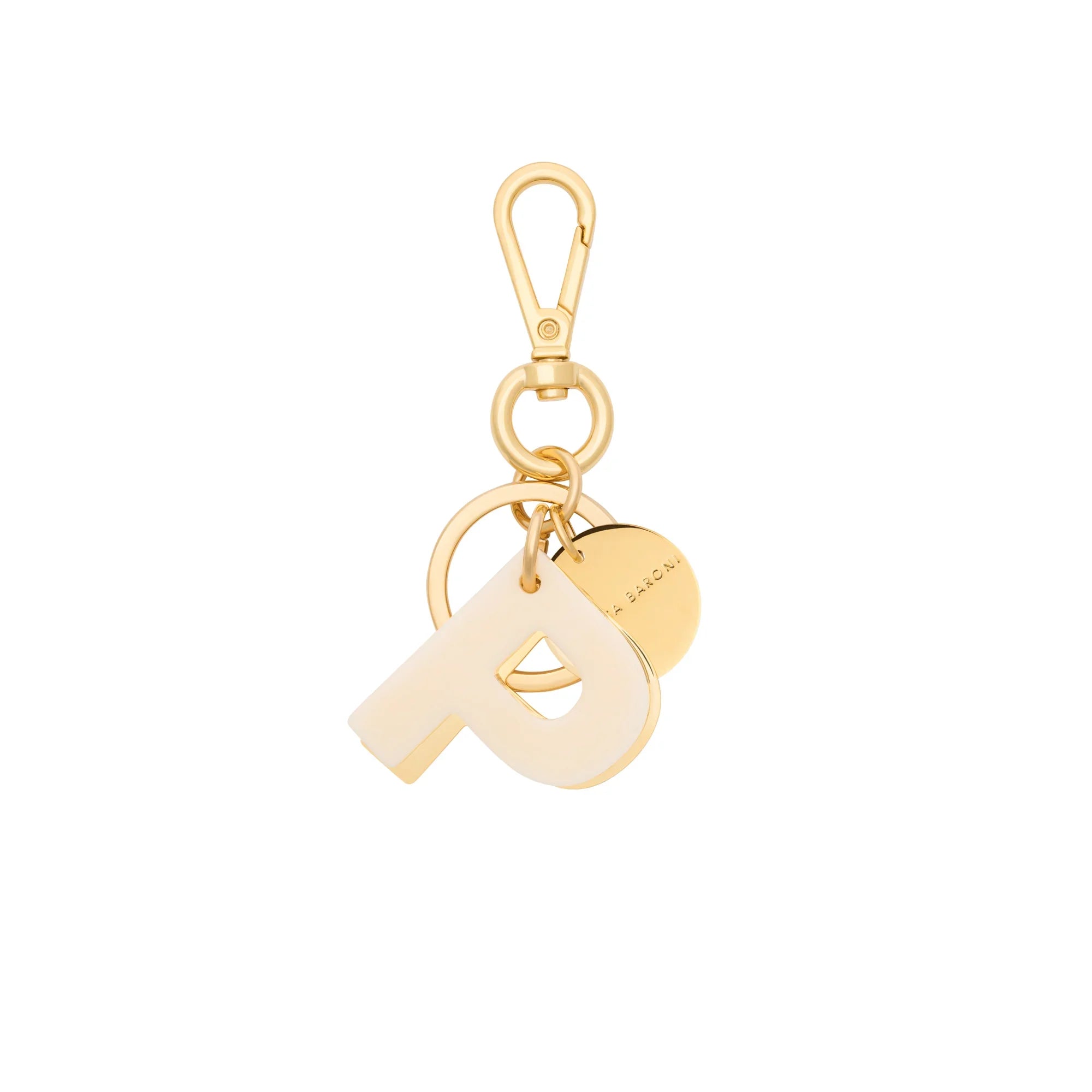 Letter Key Chain Charm gold P