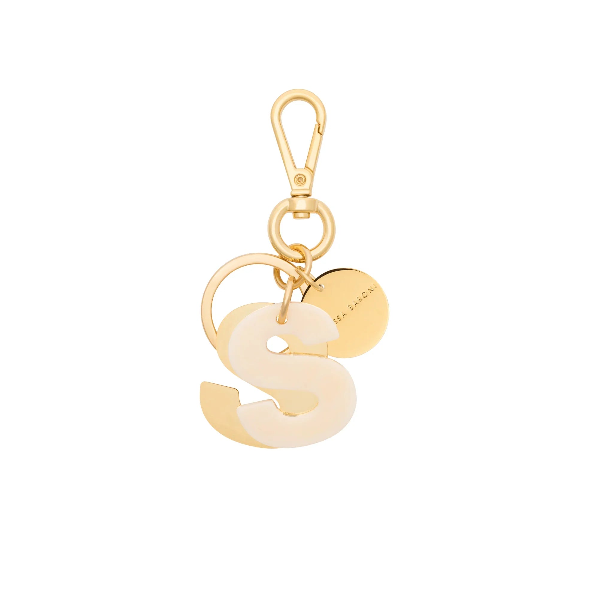 Letter Key Chain Charm gold S