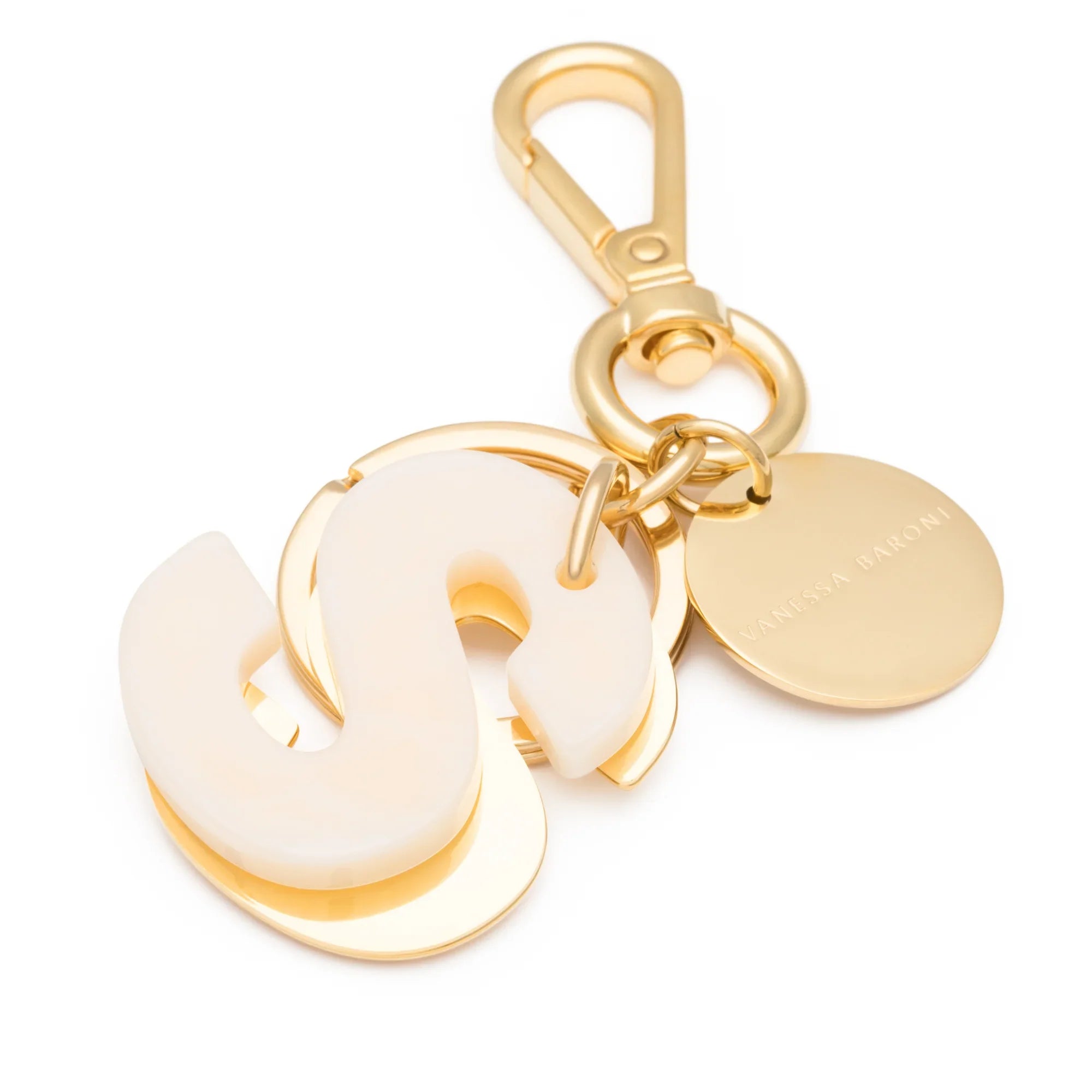 Letter Key Chain Charm gold S
