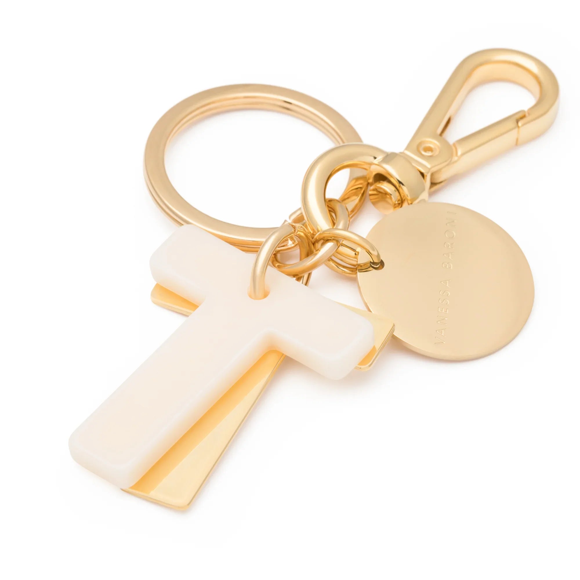 Letter Key Chain Charm gold T