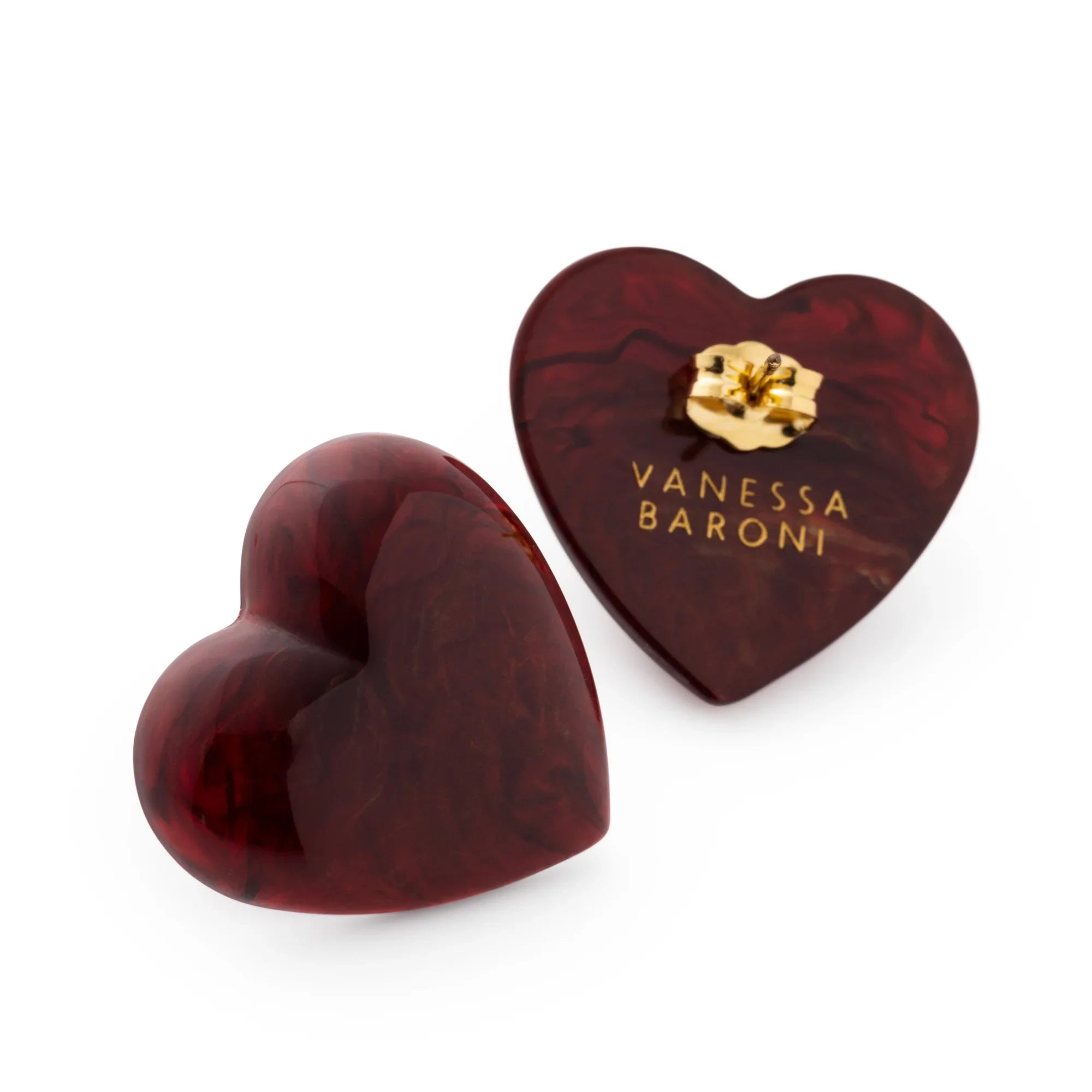 Love Earring bordeaux marble