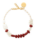 Mediteranean Necklace coral pearl
