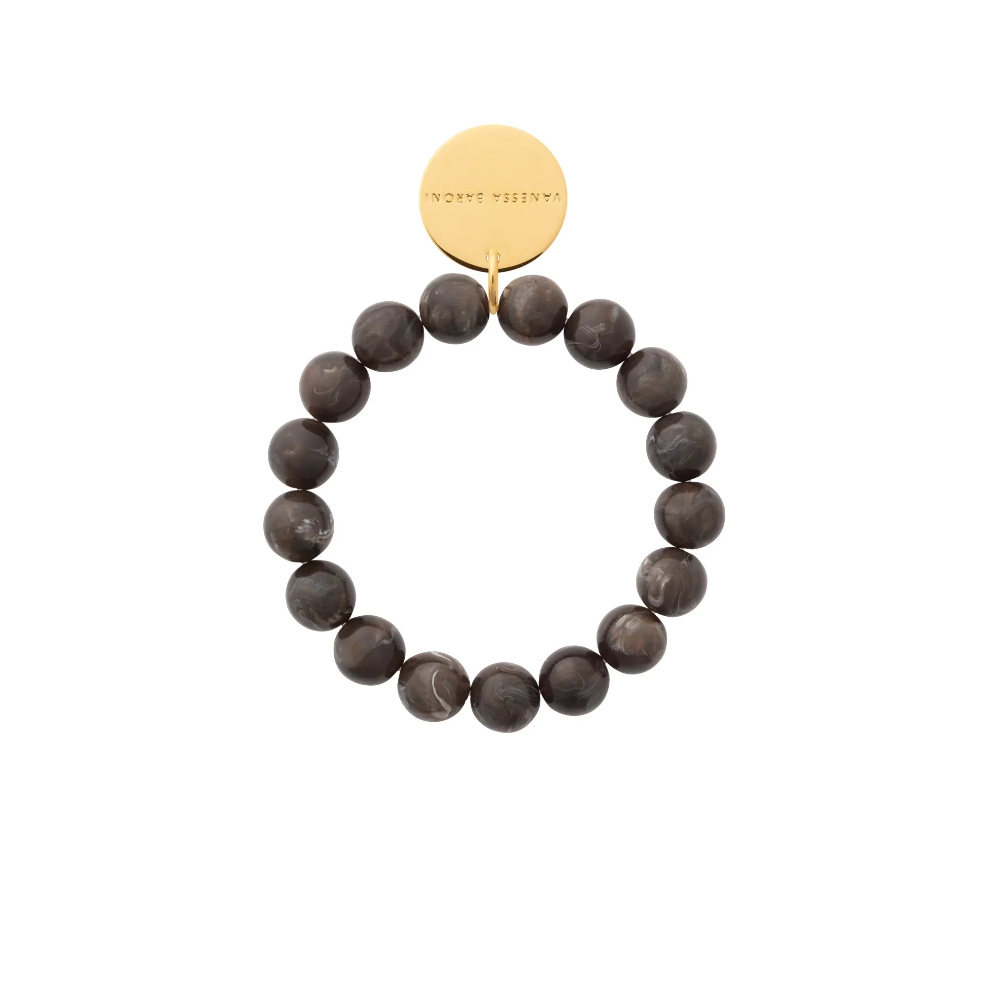 Mini Beads Flex Bracelet dark brown marble