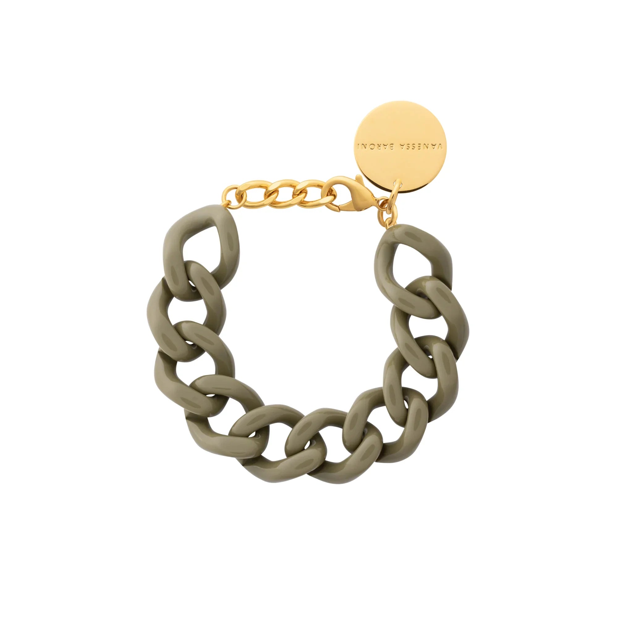 Mini Flat Chain Bracelet light olive