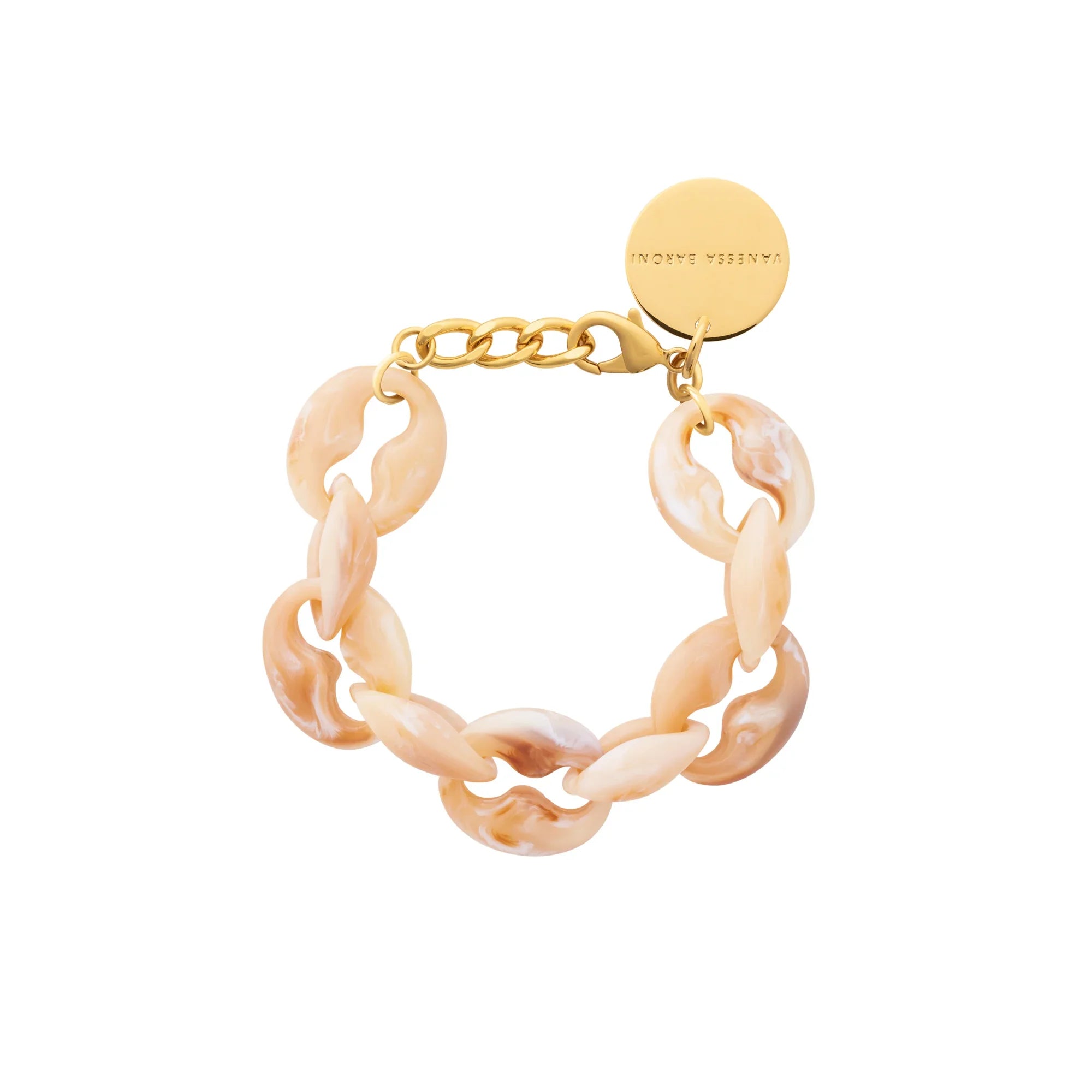 Small Turtle Bracelet creme brulee marble