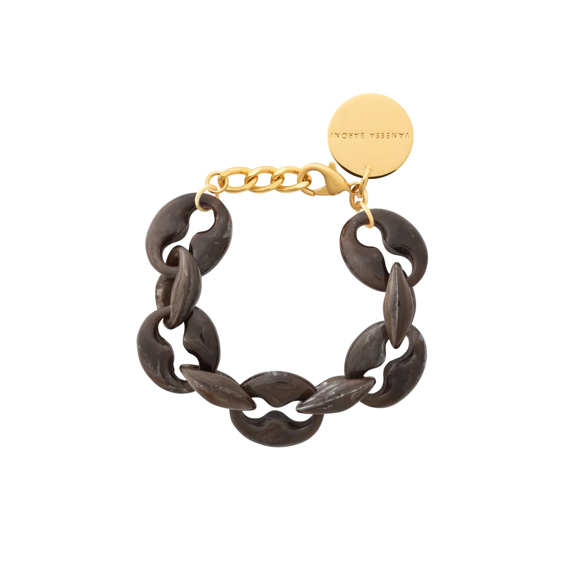 Small Turtle Bracelet dark brown marble