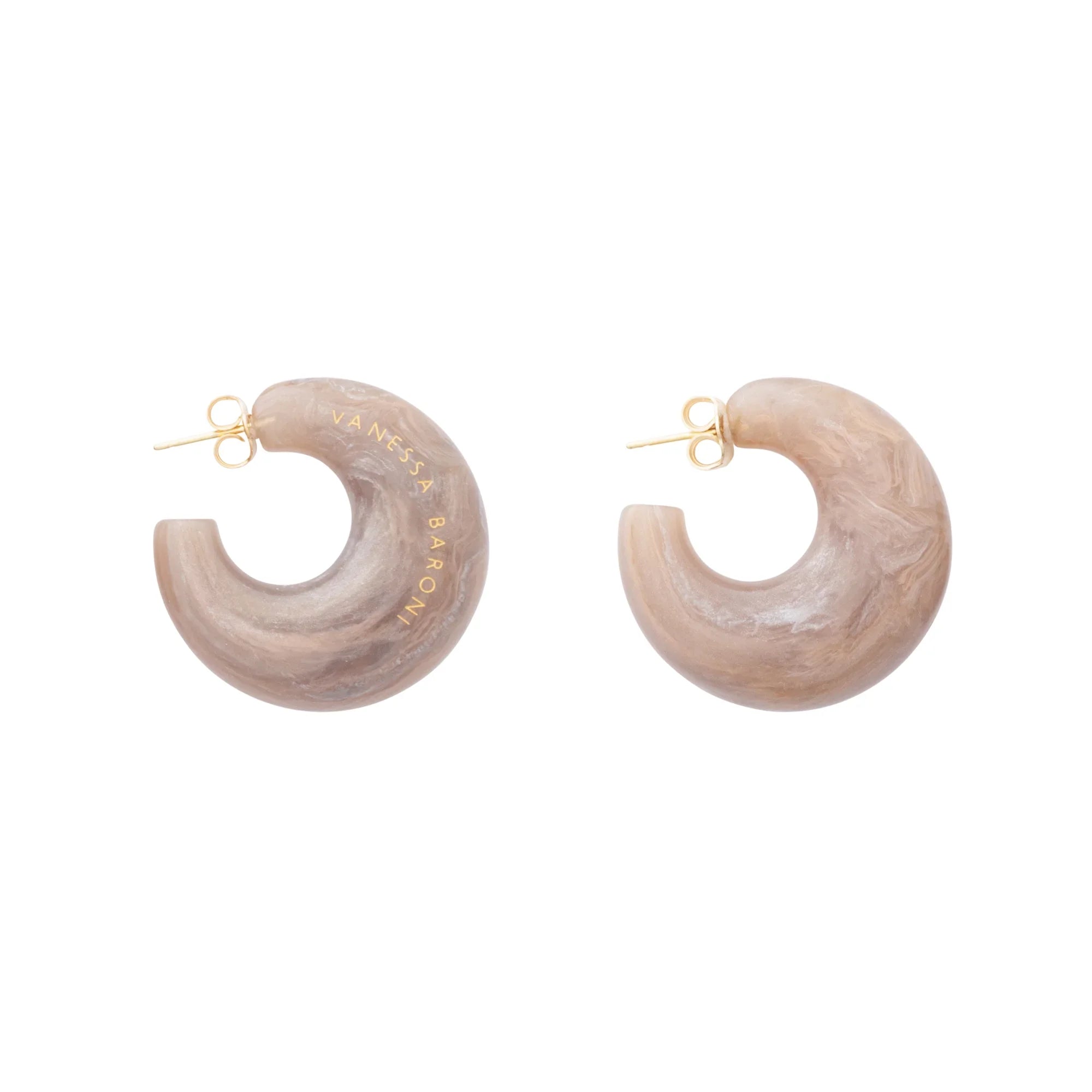 Moon Earring biancone marble