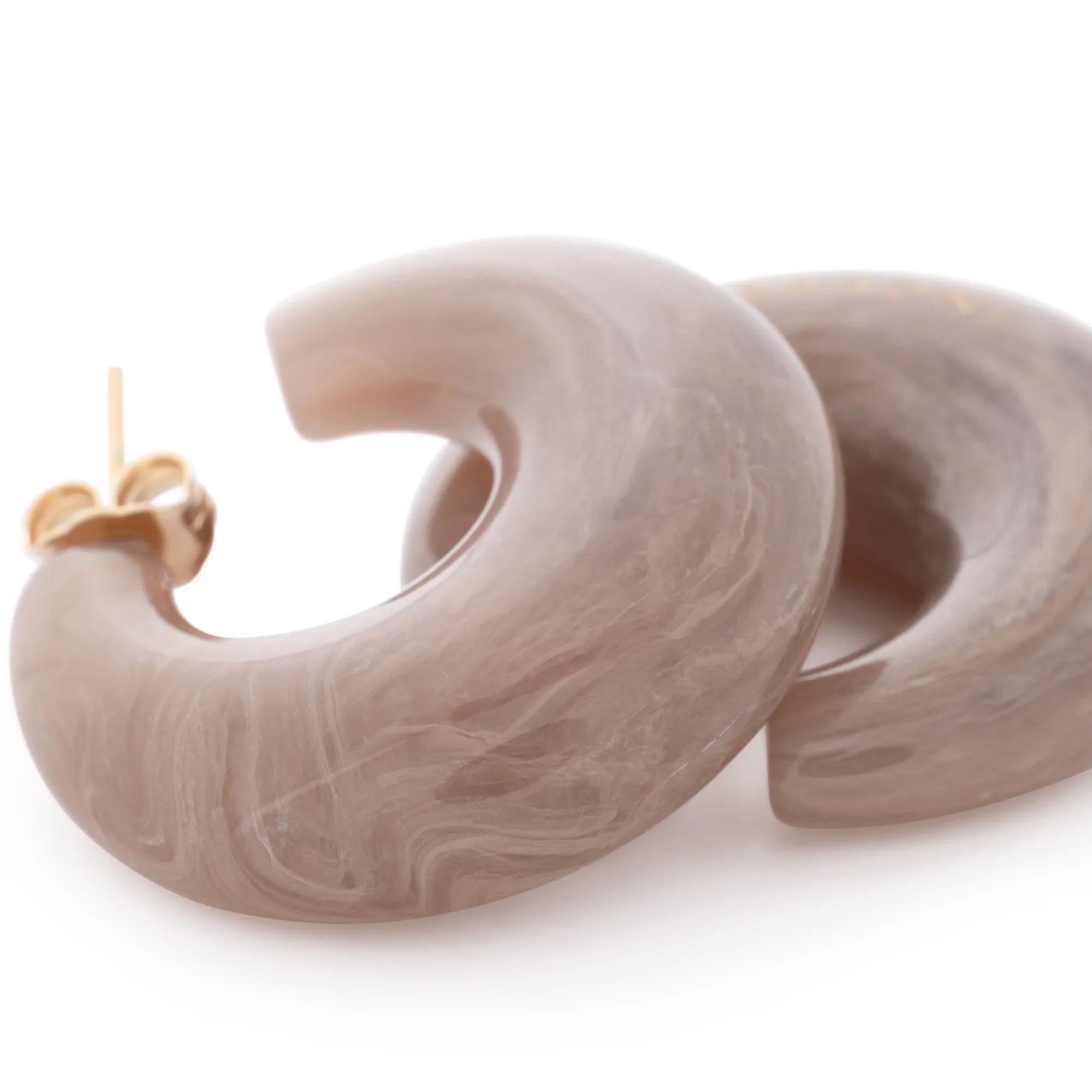 Moon Earring biancone marble