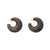 Moon Earring dark brown marble