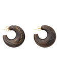 Moon Earring dark brown marble