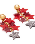Multi Star Earring multi red