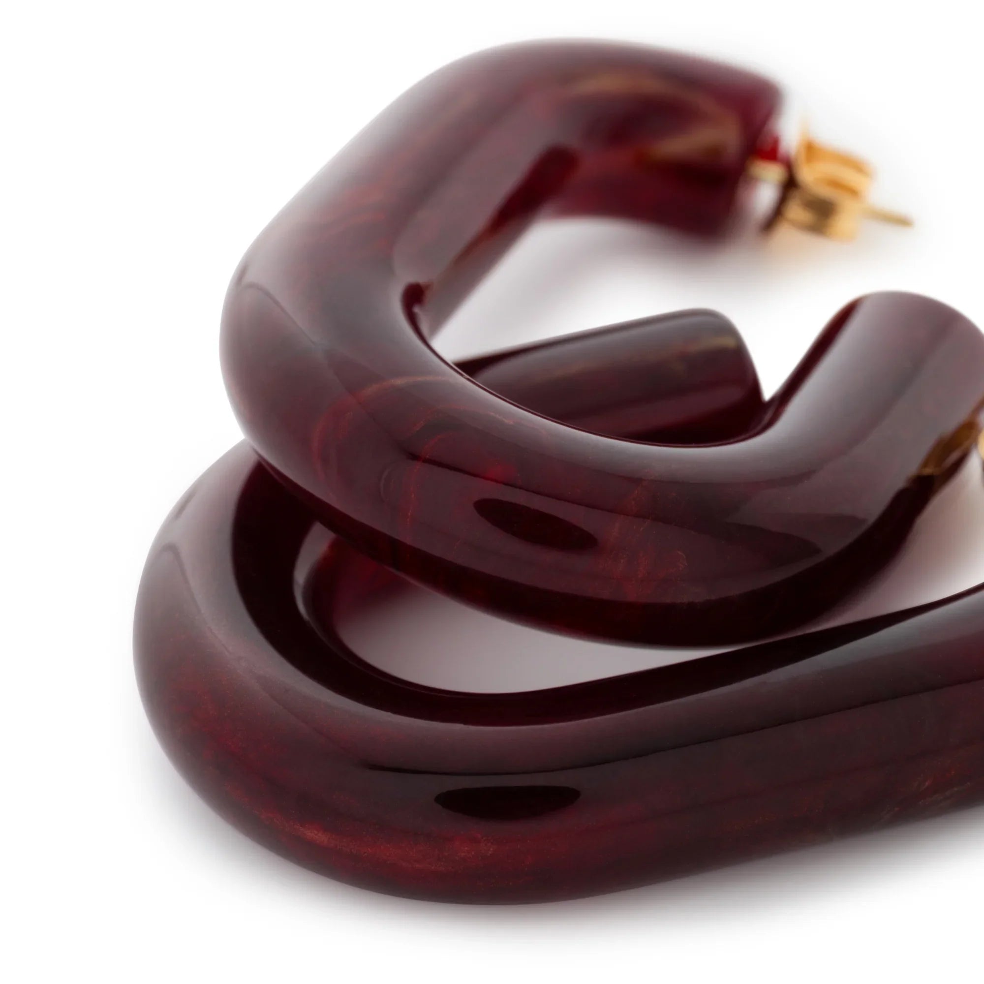 New Oval Earring bordeaux marble