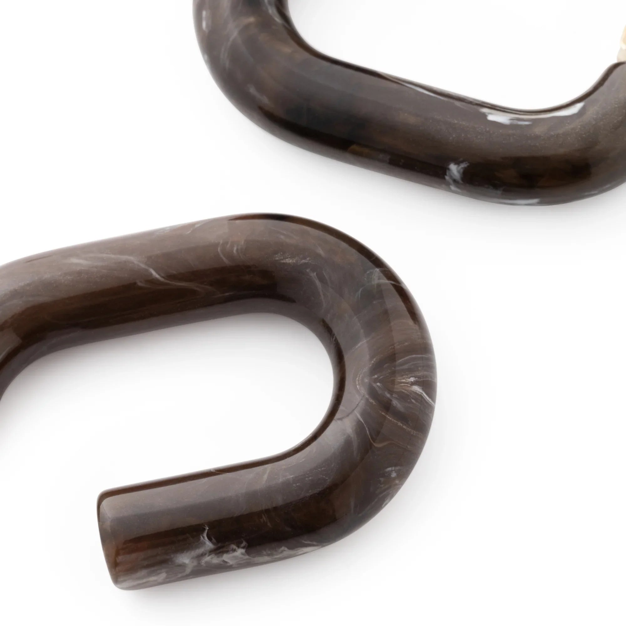 New Oval Earring dark brown marble
