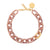 New Oval Necklace with gold blush marble