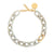 New Oval Necklace with gold snow green marble
