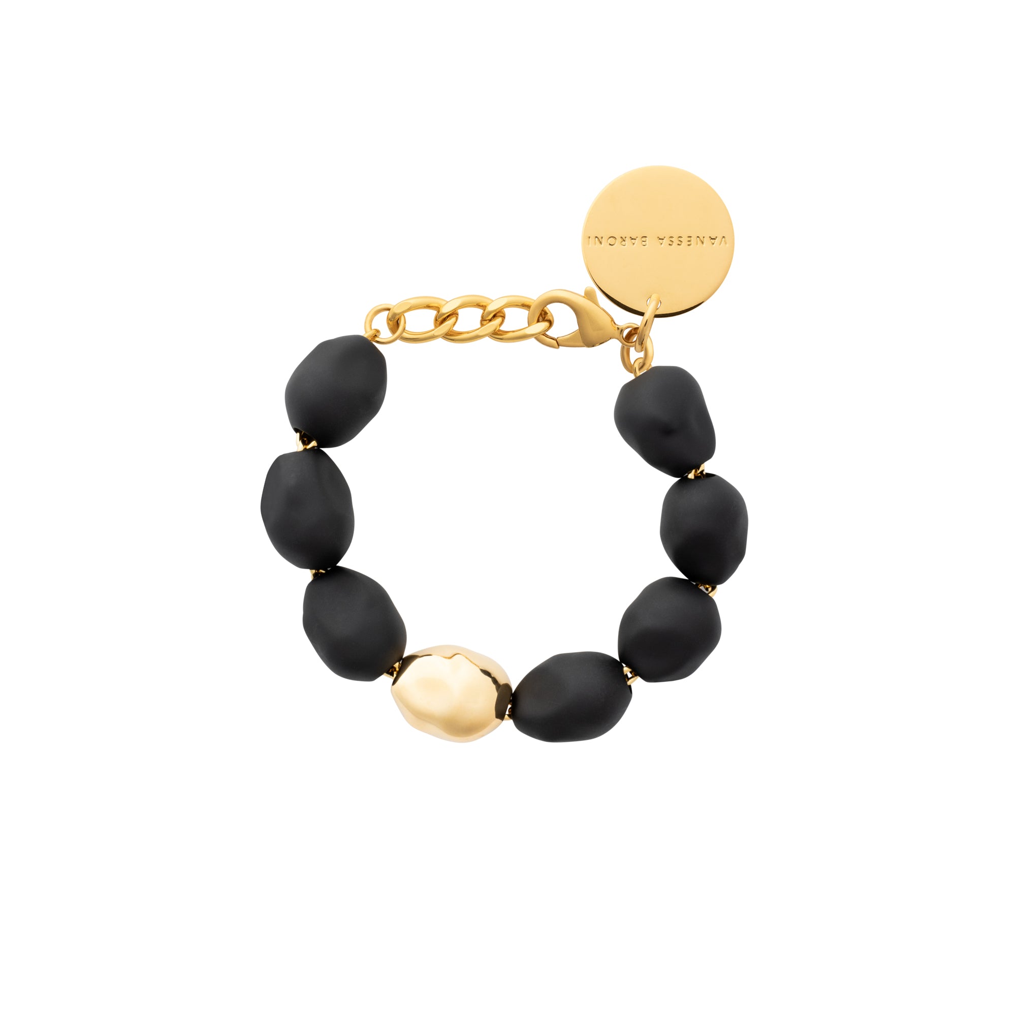 Organic Pearl Bracelet with gold matt black