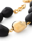 Organic Pearl Bracelet with gold matt black