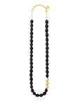 Organic Pearl Necklace Long with gold matt black