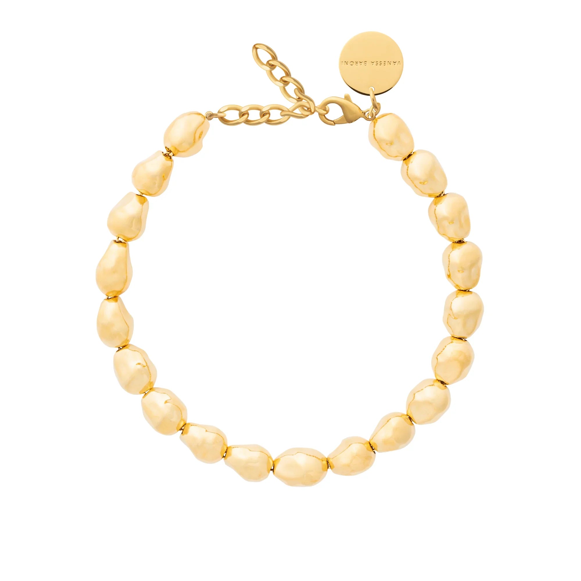 Organic Pearl Necklace Short gold