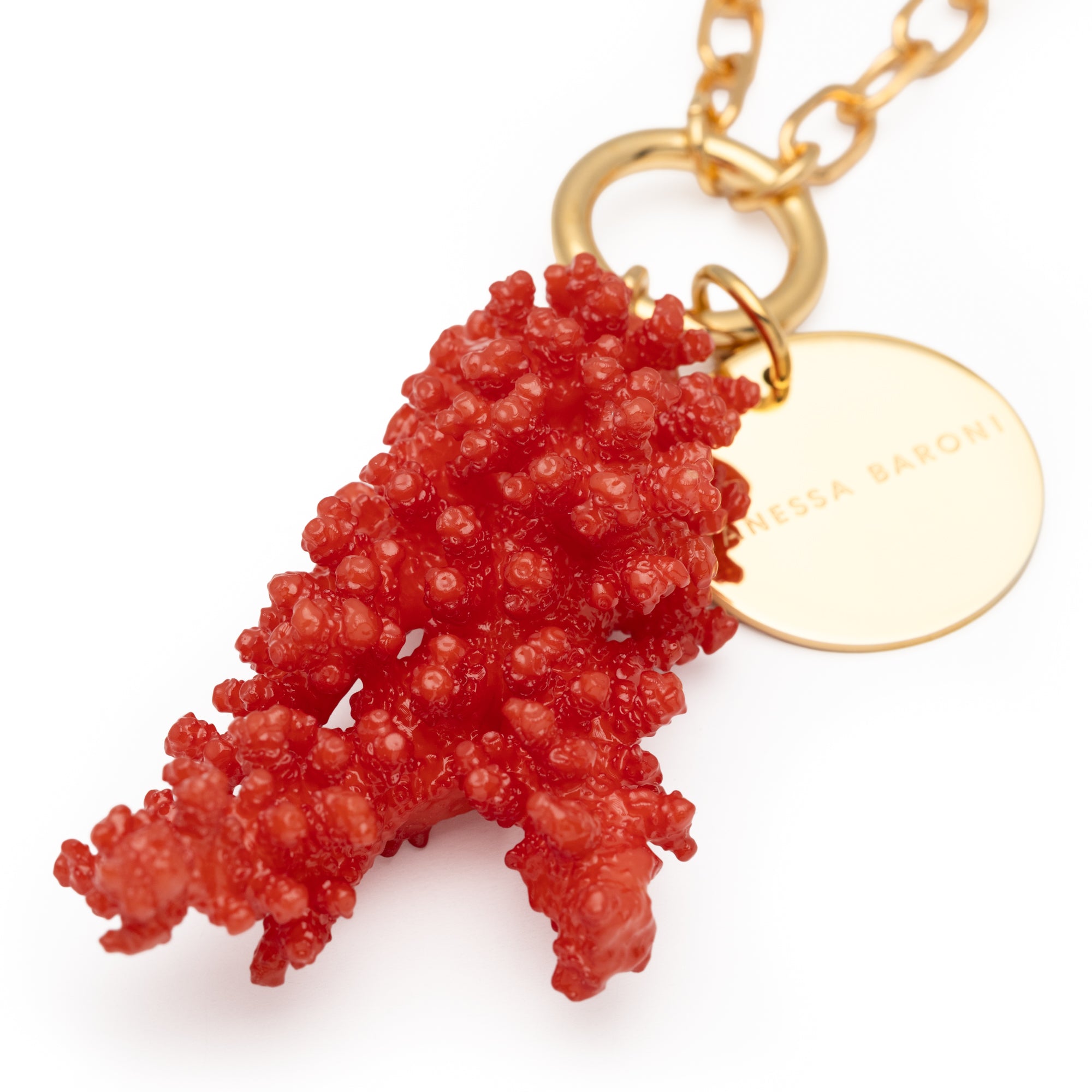 Single Coral Necklace coral
