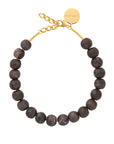 Small Beads Necklace dark brown marble