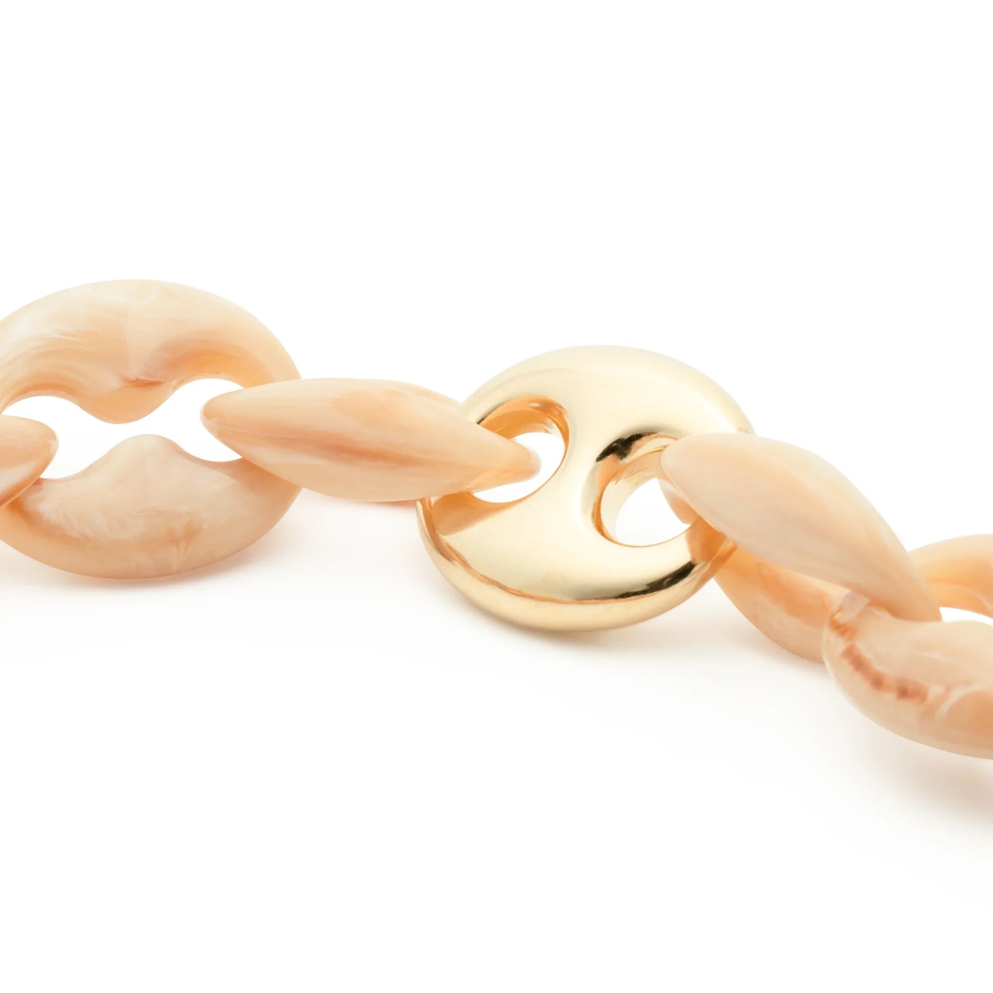 Small Turtle Necklace Short creme brulee marble