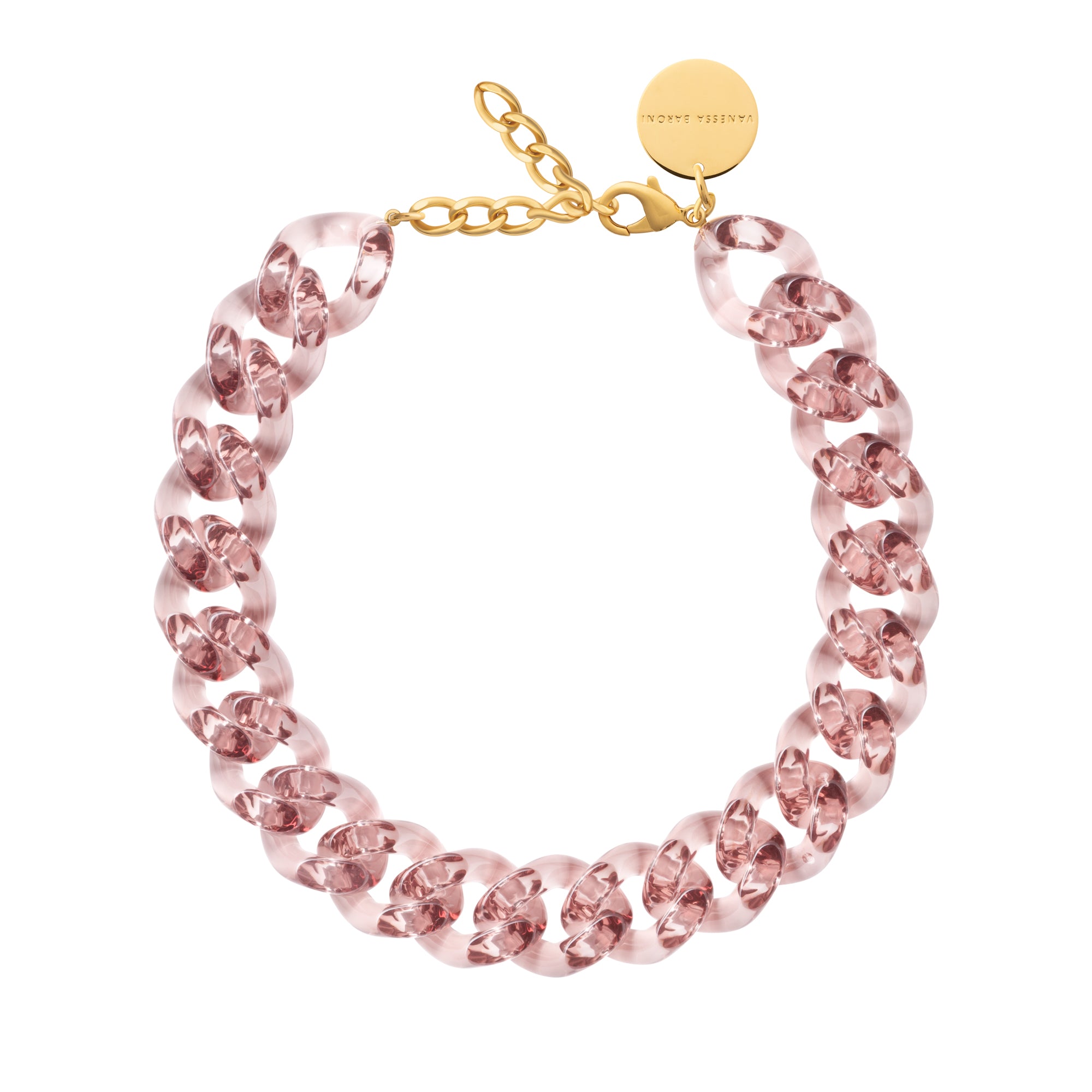 Flat Chain Necklace clear taupe