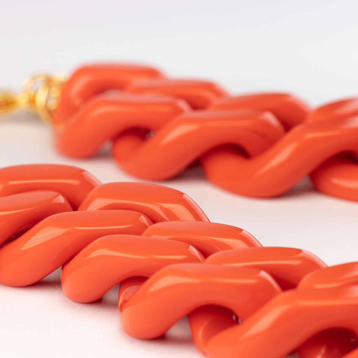 Flat Chain Necklace Coral