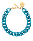 Flat Chain Necklace clear teal