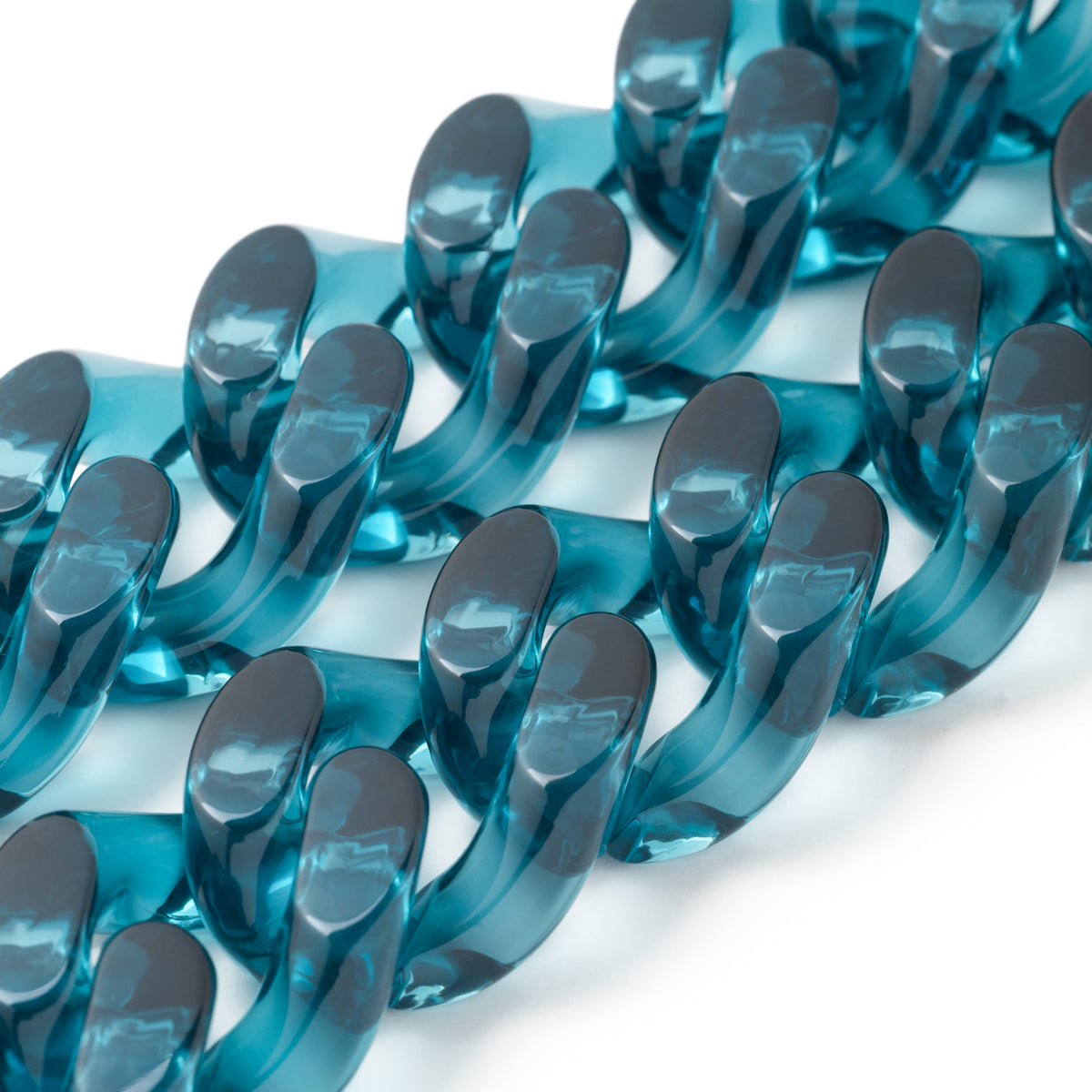 Flat Chain Necklace clear teal
