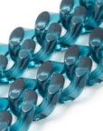 Flat Chain Necklace clear teal