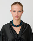 Flat Chain Necklace clear teal